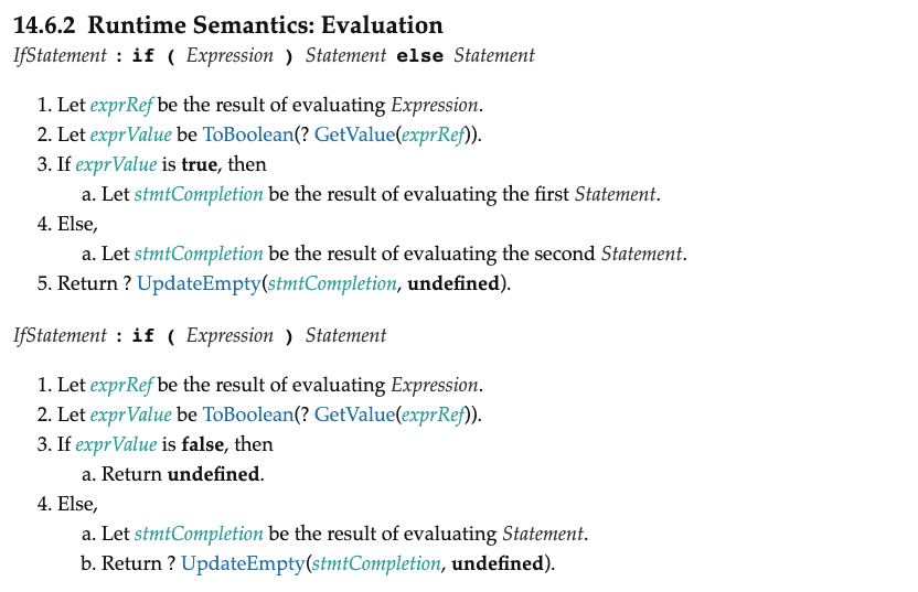 if문 runtime semantics